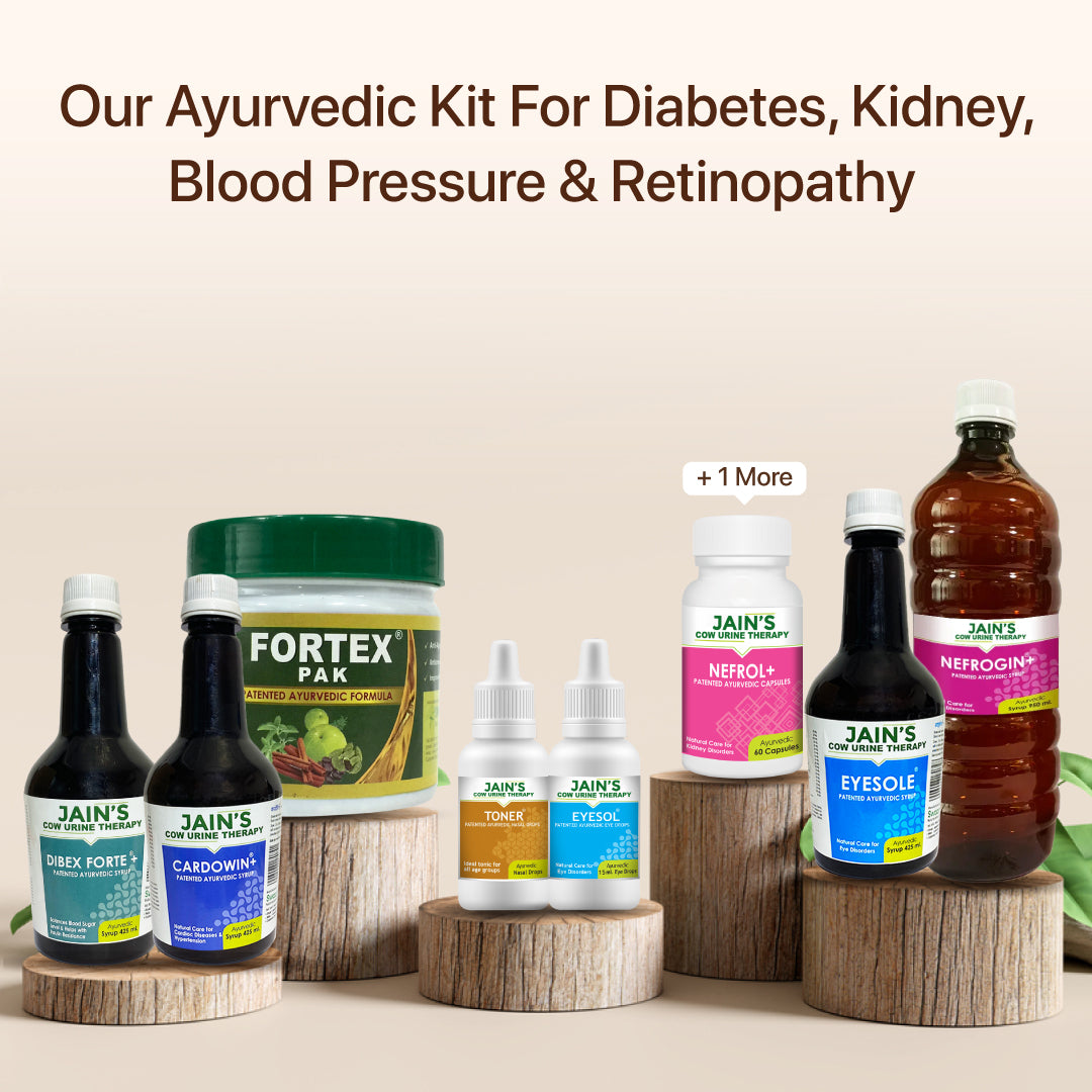 Jain's Cow Urine Therapy Diabetes, Kidney, High Blood Pressure, And Retinopathy Wellness Kit