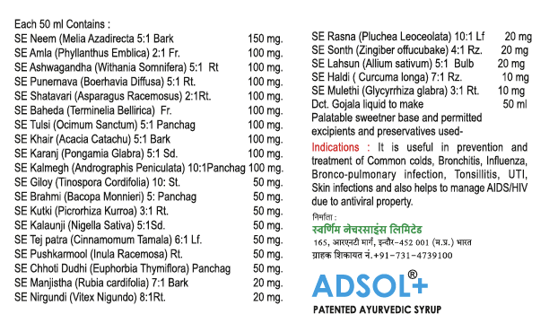 Ingredients Of Aidsol+ Syrup 950ml