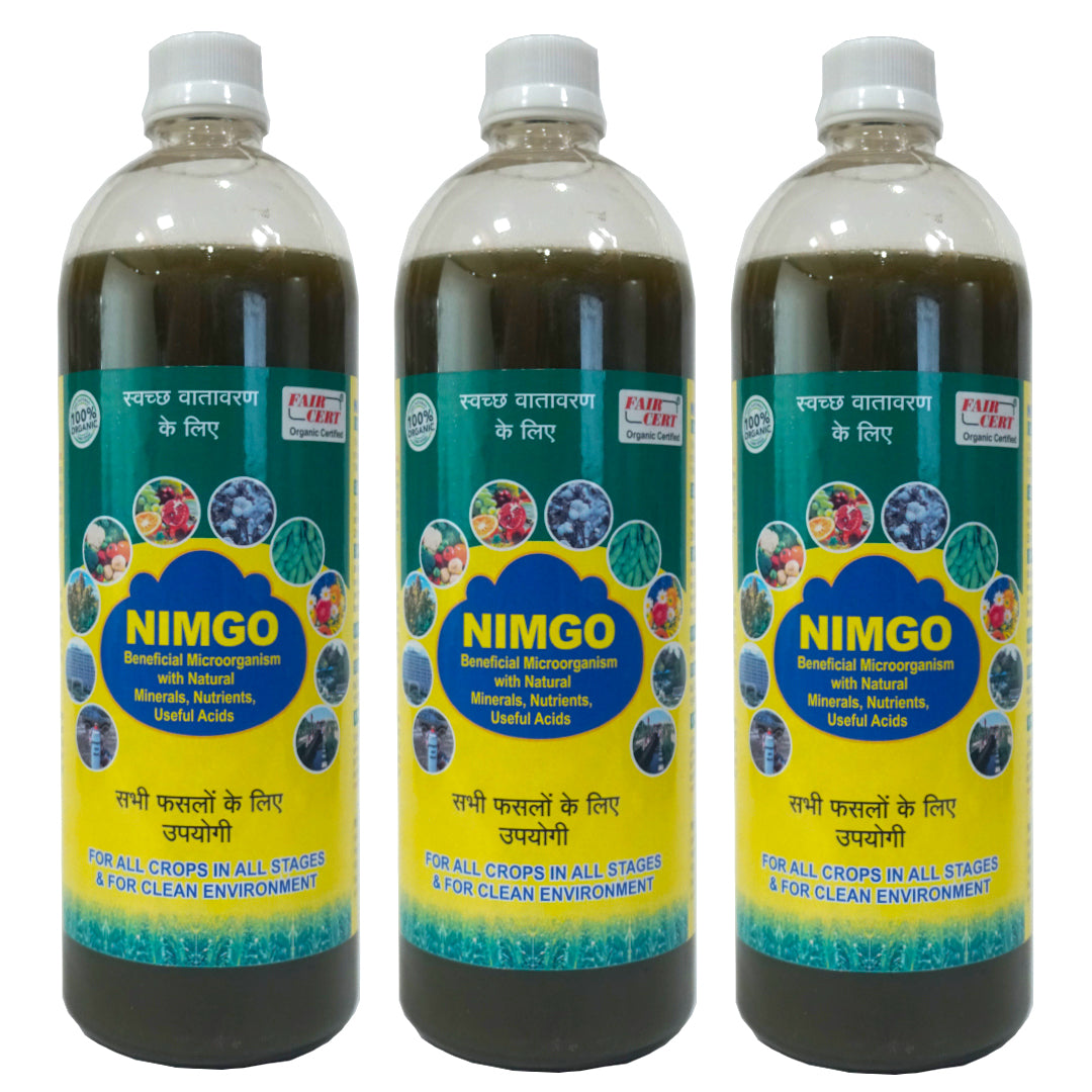 Nimgo - Pack of 3 bottles - Organic Input - For all plants in all stages - Beneficial Microorganism