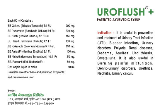 Uroflush+ Syrup 950ml - Sugar Free - Pack of 2 - Patented Ayurvedic Syrup